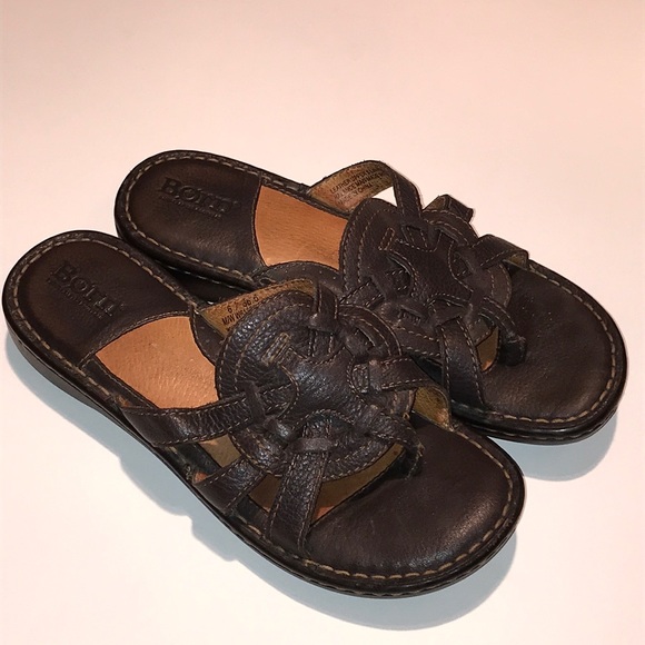 Born Shoes - BORN sandals brown thong casual 6 shoes